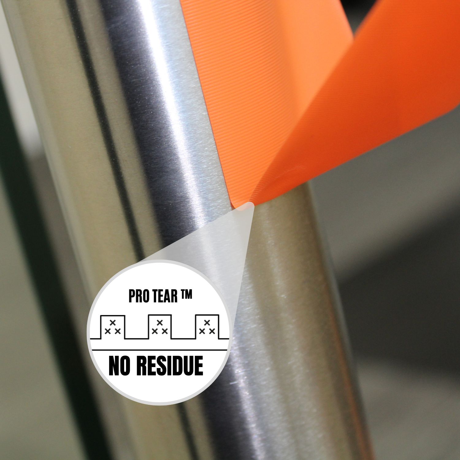 cleanroom tape being positioned into place with no residue.