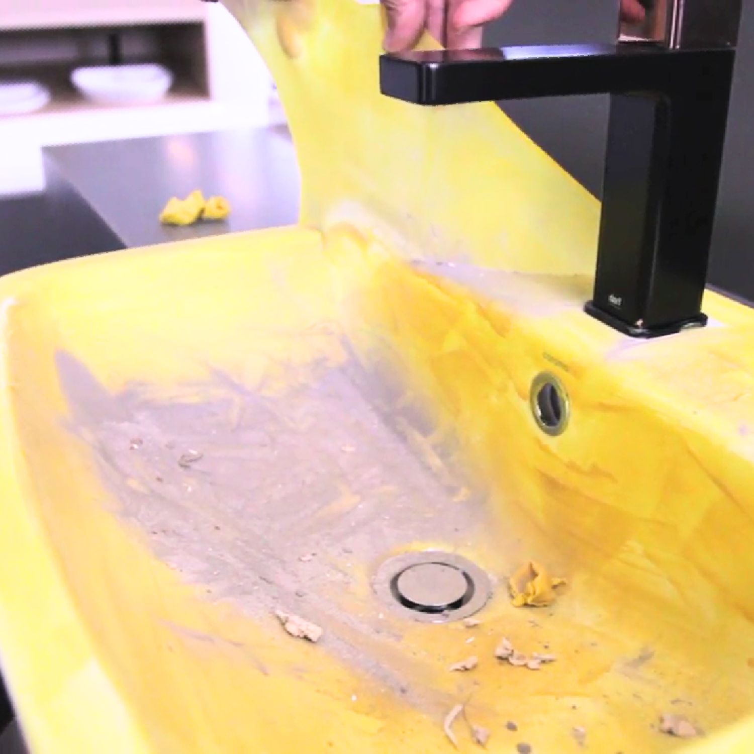 Interior liquid tape setting onto surface