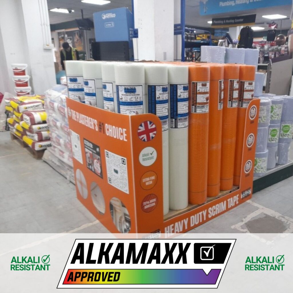 Pallet of render mesh in stores
